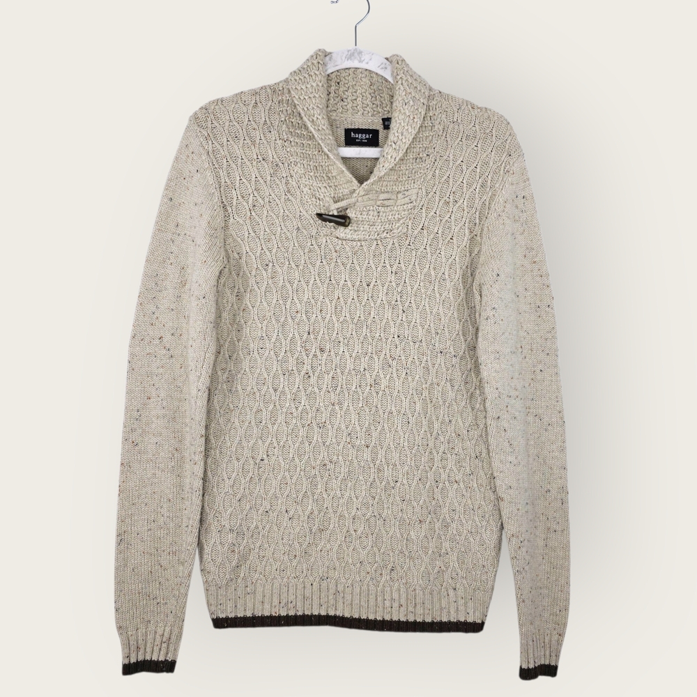 Haggar Men Knit Sweater Shawl Collar Size Small